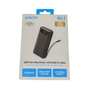 Pp7U Anker 65W Two-Way Power Bank with Built-In Cable – 20,000mAh 87w Total Outp